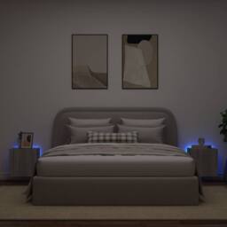 Berkfield Home TV Wall Cabinets with LED Lights 2 pcs Grey Sonoma 40.5x35x40 cm - thumbnail 3