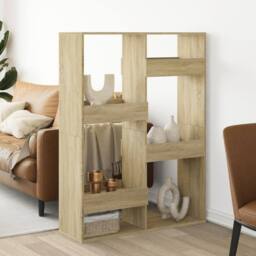Berkfield Home Room Divider Sonoma Oak 100x33x135 cm Engineered Wood in Light Tan - Size: 100 x 33 x 135 cm - thumbnail 3