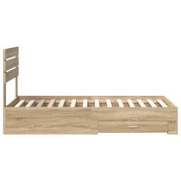 Berkfield Home Bed Frame Sonoma Oak & Silver 75 x 190 cm Engineered Wood in Brown - thumbnail 8