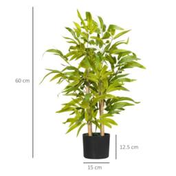 Wyld Haus Fike Compact Artificial Bamboo Desk Tree in Pot 60cm in Green - Size: Small - thumbnail 4