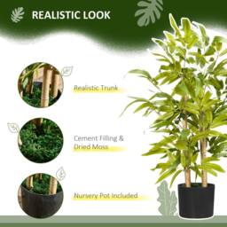 Wyld Haus Fike Compact Artificial Bamboo Desk Tree in Pot 60cm in Green - Size: Small - thumbnail 5