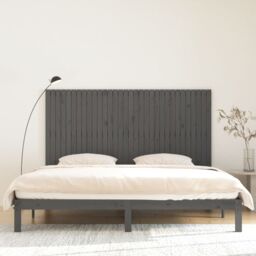 Berkfield Home Wall Headboard Grey 204x3x110 cm Solid Wood Pine - Size: 204 x 3 x 110 cm - thumbnail 3
