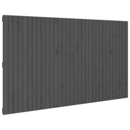 Berkfield Home Wall Headboard Grey 204x3x110 cm Solid Wood Pine - Size: 204 x 3 x 110 cm - thumbnail 2