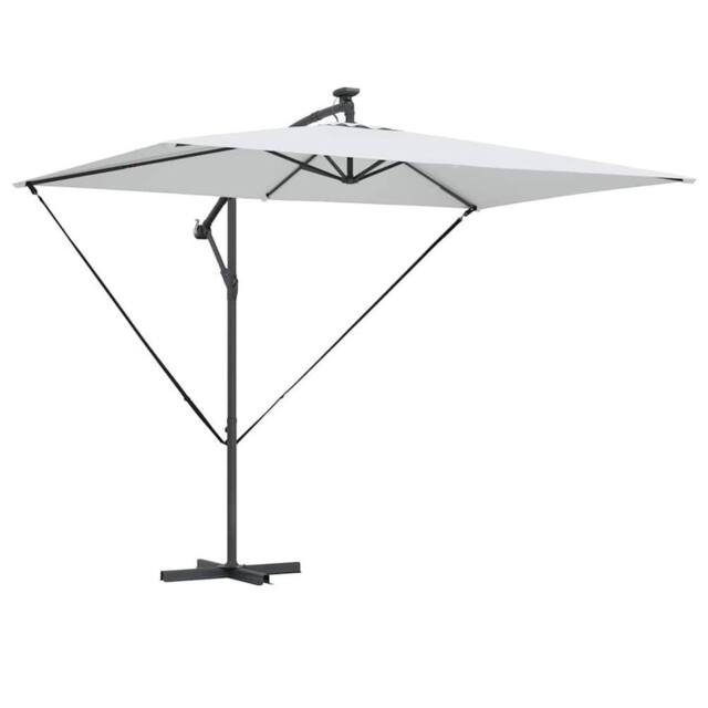 Berkfield Home Cantilever Banana Parasol with Lock Sand 294 x 200 x 254 cm in Light Sand - image 1