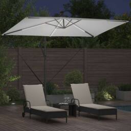 Berkfield Home Cantilever Banana Parasol with Lock Sand 294 x 200 x 254 cm in Light Sand - thumbnail 4