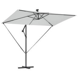 Berkfield Home Cantilever Banana Parasol with Lock Sand 294 x 200 x 254 cm in Light Sand - thumbnail 5