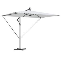Berkfield Home Cantilever Banana Parasol with Lock Sand 294 x 200 x 254 cm in Light Sand
