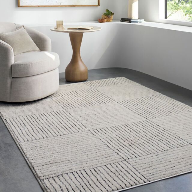Livabliss Galey Alix Architect-Modern Black Brown Graphic High Pile Living Rug in Dark Brown - Size: 200 cm x 275 cm - image 1