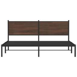 Berkfield Home Metal Bed Frame without Mattress Brown Oak 160x200 cm - thumbnail 5
