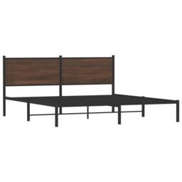 Berkfield Home Metal Bed Frame without Mattress Brown Oak 160x200 cm - thumbnail 3