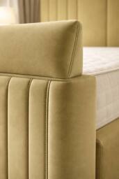 PARADISE BEDS LTD Royal View Velvet Upholstered Smart TV Bed Set - Plush Velvet in Beige - Size: Single - thumbnail 3