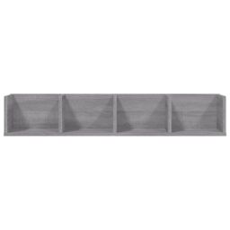 Berkfield Home CD Wall Shelf Grey Sonoma 100x18x18 cm Engineered Wood - Size: 100 x 18 x 18 cm - thumbnail 4