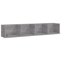 Berkfield Home CD Wall Shelf Grey Sonoma 100x18x18 cm Engineered Wood - Size: 100 x 18 x 18 cm - thumbnail 2