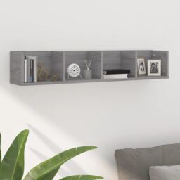 Berkfield Home CD Wall Shelf Grey Sonoma 100x18x18 cm Engineered Wood - Size: 100 x 18 x 18 cm - thumbnail 1