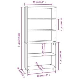 Berkfield Home Highboard HAMAR Solid Wood Pine Honey Brown in Light Sand - thumbnail 6