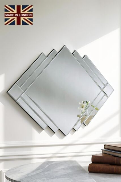 Yearn Mirrors Art Deco 1930's Inspired Bevelled Wall Mirror in Black