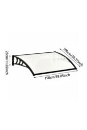 "Living and Home 59""x39"" Window Door Awning Canopy with Plastic Cover & Aluminum Brackets for Porch Patio Deck, Protect Against Light, Rain and Snow" - thumbnail 6