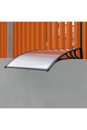 "Living and Home 59""x39"" Window Door Awning Canopy with Plastic Cover & Aluminum Brackets for Porch Patio Deck, Protect Against Light, Rain and Snow" - thumbnail 1
