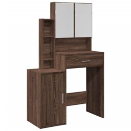 Berkfield Home Dressing Table with Cabinet Brown Oak 80x35x132 cm - Size: 80 x 35 x 132 cm - thumbnail 2
