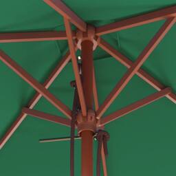 Berkfield Home Outdoor Parasol with Wooden Pole 150x200 cm Green - thumbnail 7
