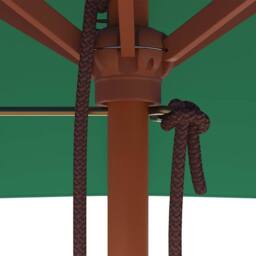 Berkfield Home Outdoor Parasol with Wooden Pole 150x200 cm Green - thumbnail 8