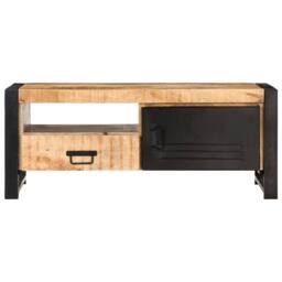 Berkfield Home Coffee Table 100x50x40 cm Rough Mango Wood in Brown - Size: 100 x 50 x 40 cm - thumbnail 3