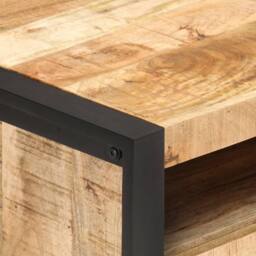 Berkfield Home Coffee Table 100x50x40 cm Rough Mango Wood in Brown - Size: 100 x 50 x 40 cm - thumbnail 5