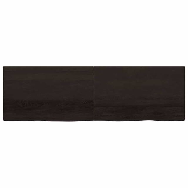 Berkfield Home Wall Shelf Dark Grey 200x60x(2-4) cm Treated Solid Wood Oak - image 1