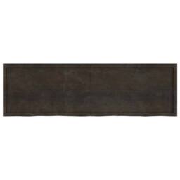 Berkfield Home Wall Shelf Dark Grey 200x60x(2-4) cm Treated Solid Wood Oak - thumbnail 3