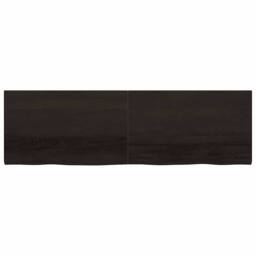 Berkfield Home Wall Shelf Dark Grey 200x60x(2-4) cm Treated Solid Wood Oak - thumbnail 1