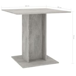 Berkfield Home Dining Table Concrete Grey 80x80x75 cm Engineered Wood - Size: 80 x 80 x 75 cm - thumbnail 6