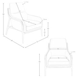 Angel Cerda Mink Cowhide Leather Armchair with Solid Walnut Legs in Cream - thumbnail 8