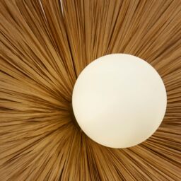 Lighting Collection Raffia Opal Wall Light Table Lamp in Brown - thumbnail 4