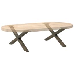 Berkfield Home Coffee Table Legs X-Shaped 2 pcs Natural Steel 70x(30-31) cm Steel in Brown - thumbnail 8