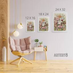 "Artery8 Orchid Flower Colourful Varieties Haeckel Canvas Wall Art - Size: W18"" x H24""" - thumbnail 4