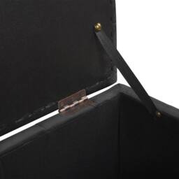 Wyld and Coco Luxor Black Velvet Tufted Storage Ottoman Bench - thumbnail 6