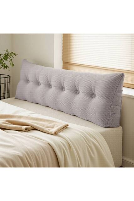 Living and Home Wedge Headboard Pillow with Removable Cover in Light Grey - Size: Medium - image 1