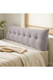 Living and Home Wedge Headboard Pillow with Removable Cover in Light Grey - Size: Medium - thumbnail 1