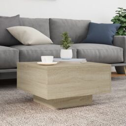 Berkfield Home Coffee Table Sonoma Oak 55x55x31 cm Engineered Wood in Brown - Size: 55 x 55 x 31 cm - thumbnail 3