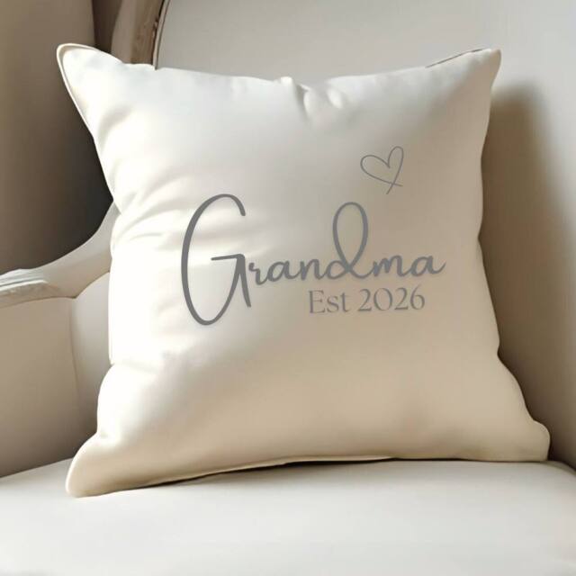 Aye Do Gifts Women's Grandma Est. 2026 Cushion in Beige - Size: 40 cm x 40 cm - image 1