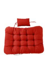 Living and Home Fluffy Thick Hanging Swing Chair Cushion in Red - thumbnail 1