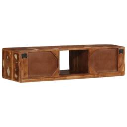 Berkfield Home Wall-mounted TV Cabinet 100x32x25 cm Solid Wood Reclaimed in Brown - Size: 100 x 32 x 25 cm - thumbnail 4