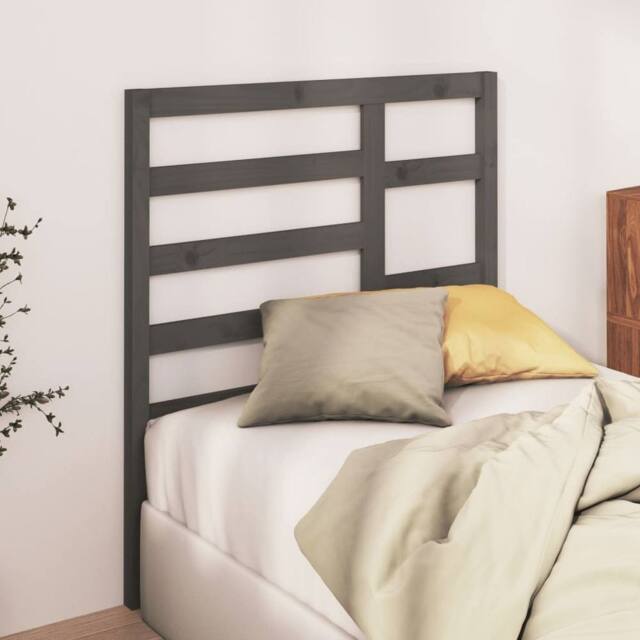 Berkfield Home Beautiful Bed Headboard Grey 96x4x104 cm Solid Wood Pine - Size: 96 x 4 x 104 cm - image 1