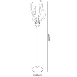 Netlighting Llamas Floor Lamp 6 Light G4 Gloss White NOT LEDCFL Compatible - thumbnail 4