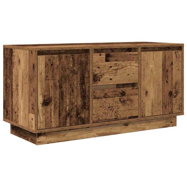 Berkfield Home TV Cabinet with LED Lights Old Wood 100x41x50 cm in Brown - Size: 100 x 41 x 50 cm - image 1