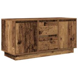 Berkfield Home TV Cabinet with LED Lights Old Wood 100x41x50 cm in Brown - Size: 100 x 41 x 50 cm - thumbnail 1