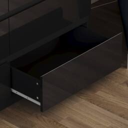HD Designs Glinton Gloss 8 Drawer Chest of Drawers Storage Bedroom Furniture in Black - thumbnail 5