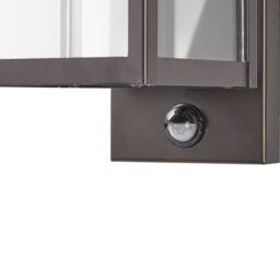 Wyld and Coco Outdoor Wall Light Black Iron Glass 33cm Motion Sensor Retro Design - thumbnail 7