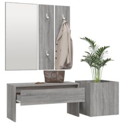Berkfield Home Hallway Furniture Set Grey Sonoma Engineered Wood - thumbnail 4
