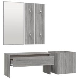 Berkfield Home Hallway Furniture Set Grey Sonoma Engineered Wood - thumbnail 5